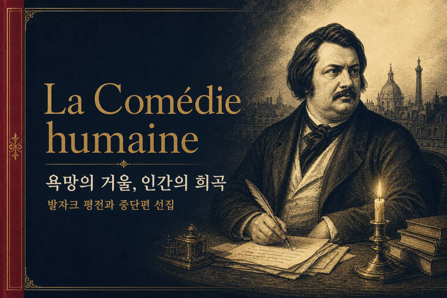 원고를 집필하는 오노레 드 발자크